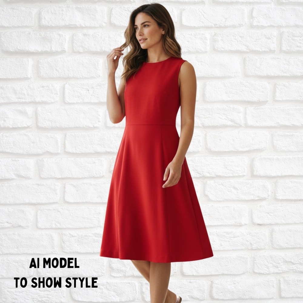 Bluffworks Trevi Dress Women 10 Red A-Line Sleeveless Travel